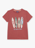 T-shirt rouge thème surf FISURFAGE / 23E3PGD2TMC303