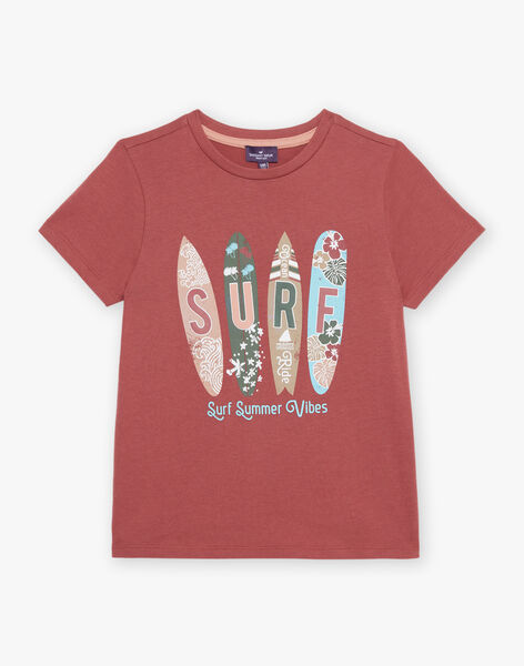 T-shirt rouge thème surf FISURFAGE / 23E3PGD2TMC303