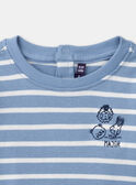 T-shirt marinière bleu pastel et écru LADREDO / 24H1BGJ1TMLC236