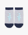 Chaussettes basses écrues à imprimé à rayures FLYSOCAGE / 23E4PGR1SOB001