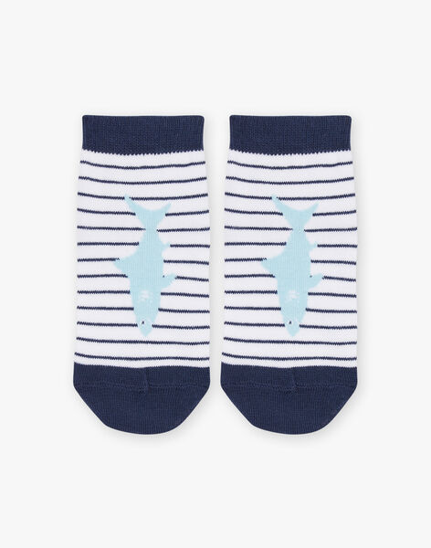 Chaussettes basses écrues à imprimé à rayures FLYSOCAGE / 23E4PGR1SOB001