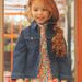 Veste en jean brodée bleu foncé