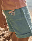Short turquoise foncé en gaze de coton FLUMINAGE / 23E3PGQ3BERC217