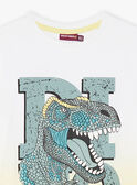 T-shirt tie-&-dye jaune motif dinosaure fantaisie enfant garçon CATICHAGE / 22E3PGB2TMC116