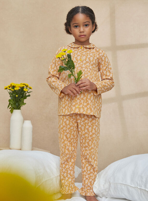 Ensemble pyjama miel à imprimé fleuri KUIMIETTE / 24E5PF51PYJ113