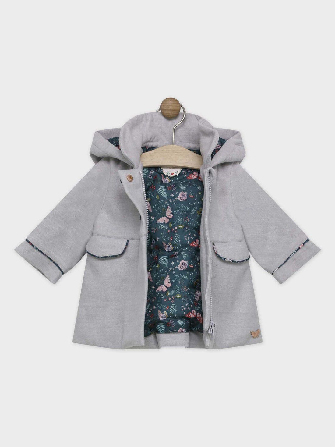 Manteau gris en feutrine bébé fille : A contre saison bébé | SergentMajor