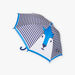Parapluie rayé bleu et blanc à animation loup