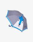 Parapluie rayé bleu et blanc à animation loup DAPLAGE / 22H4PGE1PUIC205