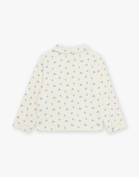 Veste en jean vanille à fleurs FAVETETTE / 23E2PF81VES632