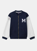 Sweat zippé bleu foncé avec patch "M" à manches longues Fille NAEZETTE / 25H2PF32JGH070