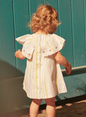 Ensemble robe et bloomer écru à imprimé à rayures en popeline LAALBERTINE / 24H1BFI2ROB001