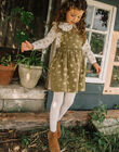 Robe kaki en double gaze de coton à imprimé fleuri DECRETTE / 22H2PFD1CHS604