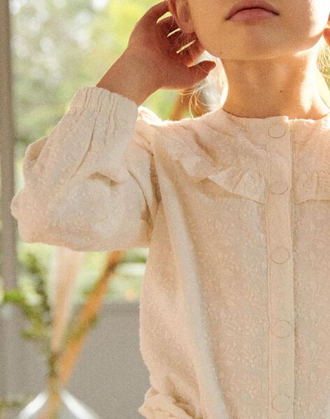 Veste écrue en popeline à broderies fantaisie FREVETETTE / 23E2PFI1VES005
