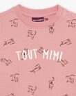 Sweat rose vintage avec animaux FAGETIENNE / 23E1BGD2SWED332