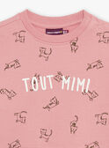 Sweat rose vintage avec animaux FAGETIENNE / 23E1BGD2SWED332