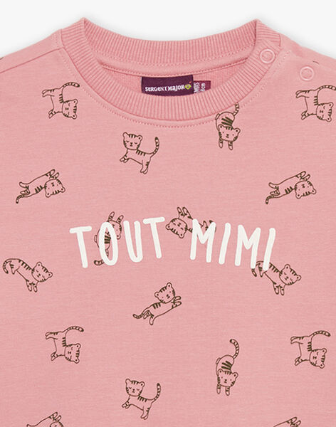 Sweat rose vintage avec animaux FAGETIENNE / 23E1BGD2SWED332