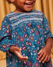 Robe bleu canard à imprimé fleuri DAMAURINE / 22H1BFU1ROB714