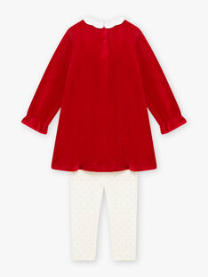 Ensemble chemise de nuit en velours rouge et legging enfant fille BEBIPETTE / 21H5PFI1CHNF521
