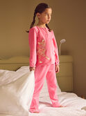 Pyjama rose en velours avec patch chat Fille NUIVOLETTE / 25H5PFB3PYJD300