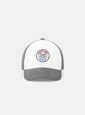 Casquette gris et blanc en velours avec patch tigre Garçon NOCASKAGE / 25H4PGP1CHAJ912