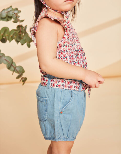 Short denim avec ceinture en popeline FAWILDA / 23E1BFQ1SHOP269