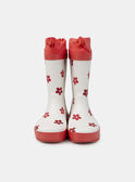 Botte de pluie blanc et rouge imprimé fleuri Fille NIBOTETTE / 25F10PF11D0C001