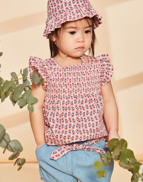 Blouse en popeline nude à imprimé fleuri FAWYLENE / 23E1BFQ1CHED319