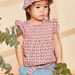 Blouse en popeline nude à imprimé fleuri