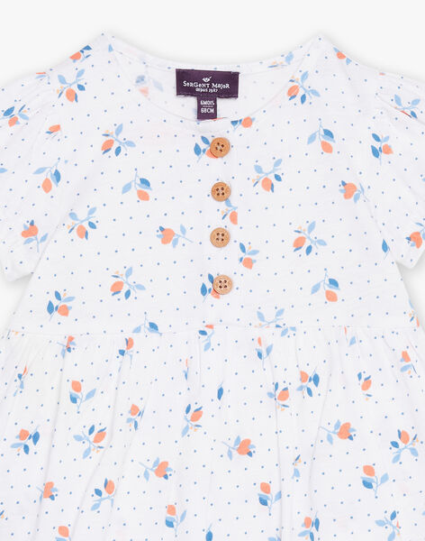 Robe écrue avec body intégré à imprimé fleuri FAZORA / 23E1BFR1ROB001
