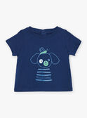 T-shirt bleu nocturne avec animaux FAMAEL / 23E1BGN1TMC713
