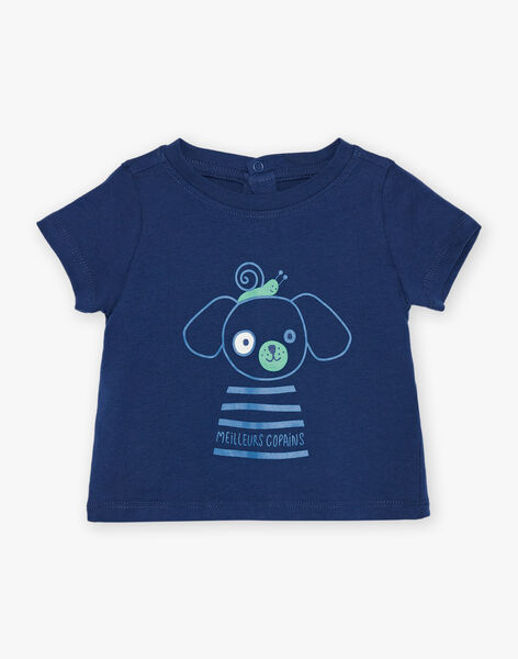 T-shirt bleu nocturne avec animaux FAMAEL / 23E1BGN1TMC713