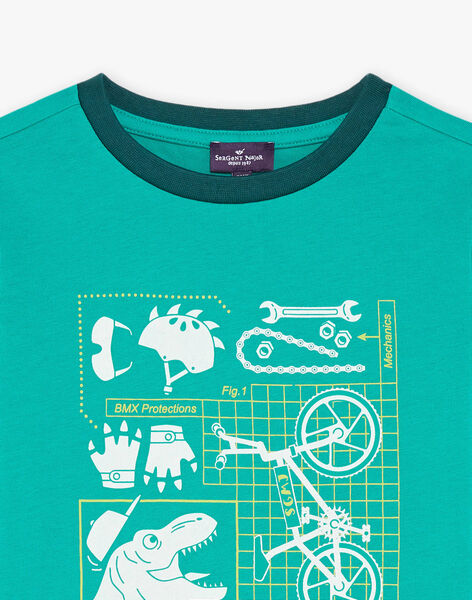T-shirt vert dinosaure et vélos phosphorescents FEPAGE / 23E3PGB2TMC630