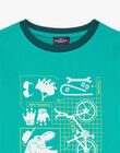 T-shirt vert dinosaure et vélos phosphorescents FEPAGE / 23E3PGB2TMC630