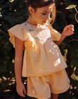 Blouse orange clémentine à broderies fleuries FLATOPETTE / 23E2PFO1CHEE409