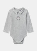 Body gris imprimé raton laveur à manches longues Bébé Garçon NAILAN / 25H1BGP1BODA015