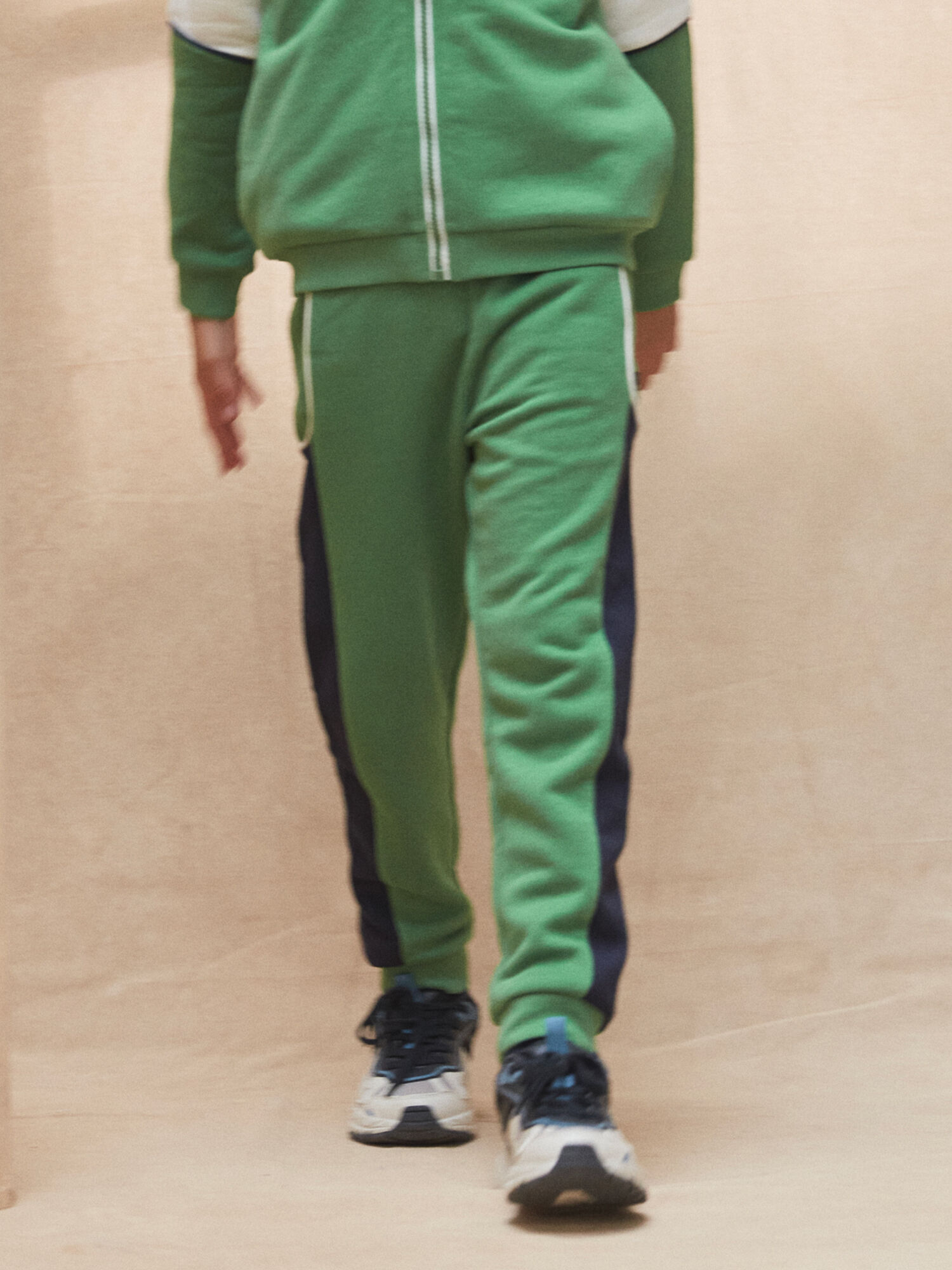Pantalon de jogging vert avec bandes contrastantes Garcon Sergent Major