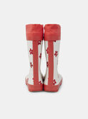 Botte de pluie blanc et rouge imprimé fleuri Fille NIBOTETTE / 25F10PF11D0C001