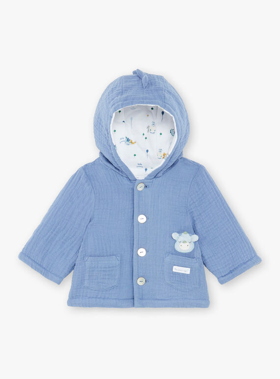 Veste à capuche bleue bébé garçon ZOUHIR / 21E0CGG1VESC203