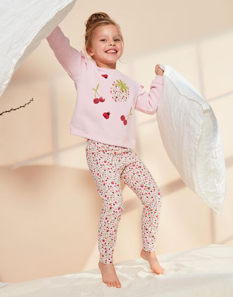 Ensemble pyjama rose pâle à et motifs fantaisie FLOJAETTE / 23E5PF22PYJ309