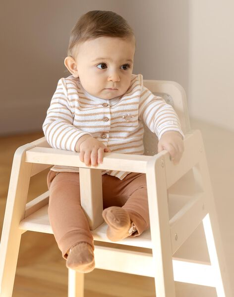 Ensemble haut écru, pantalon et chausettes caramel FORTUNATO / 23E0CM61ENS817