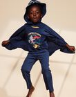 Pyjama deux pièces bleu foncé en coton avec cape tête de loup FLORIAGE2 / 23E5PG41PYT705