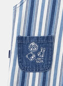 Salopette longue bleu et blanc en denim à imprimé à rayures LADEREK / 24H1BGJ1SALP274