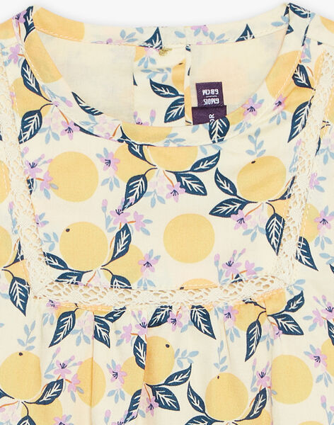 Blouse vanille en satin à fruits FAPENNY / 23E1BFO1CHE114