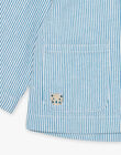 Gilet à rayures bleu azur et blanc FAESCAR / 23E1BGI1GILC218