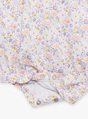 Body blanc et barboteuse lilas à imprimé fleurs FORANE / 23E0CFT1ENS000