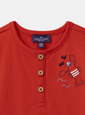 Tshirt rouge crabe et homard MAVASCO / 25E1BGQ1TMC050