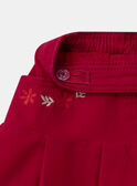 Jupe plissée rouge à poches brodées floral Fille NEJUPETTE / 25H2PFK1JUPF510