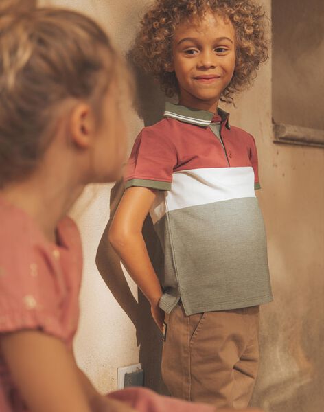 Polo colorblock avec dinosaure FRIPLAGE1 / 23E3PGD1POL628