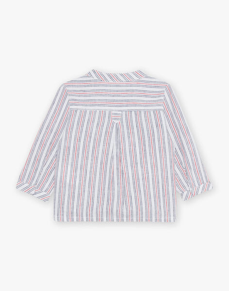 Chemise en lin écru à rayures FAKARL / 23E1BGC1CHM001
