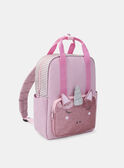 Sac à dos rose avec poche avant en tête de licorne paillettés Fille NICORNETTE / 25H4PFS1BES303